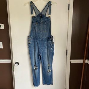 distressed overalls coveralls A&F Abercrombie & Fitch